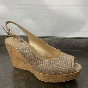 Stuart Weitzman Jean Slingback Wedge Sandals